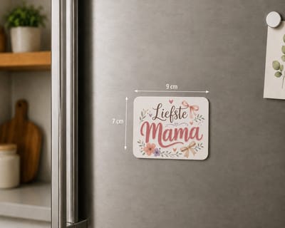 Koelkastmagneet MDF Liefste Mama – Magneet 9 × 7 cm – Moederdag Cadeau – Roze Bloemen Design – Decoratieve Magneet voor Moeder