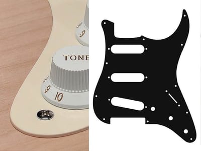 Boston ST-113-VW pickguard, Stallion, standard, SSS, 3 pot holes, 3-5 switch, 1 ply, vintage white