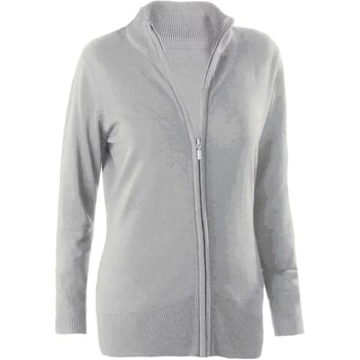 Kariban Dames cardigan met rits K962 - Grey Melange - L