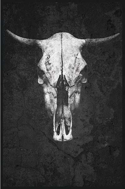 Allernieuwste Canvas Schilderij Schedel Dier - Modern Art - Poster - Reproductie - 60 x 90 cm - Zwart Wit