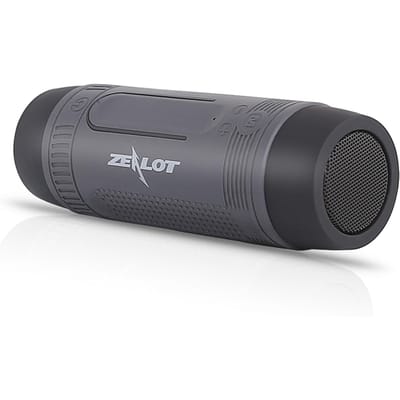 ZEALOT S1 haut-parleurs BT extérieurs boîte de son Portable IPX5 lampe de poche LED étanche SOS avec Microphone gris