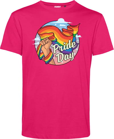 T-shirt Pride Day | Gay pride shirt kleding | Regenboog kleuren | LGBTQ | Roze | maat XS