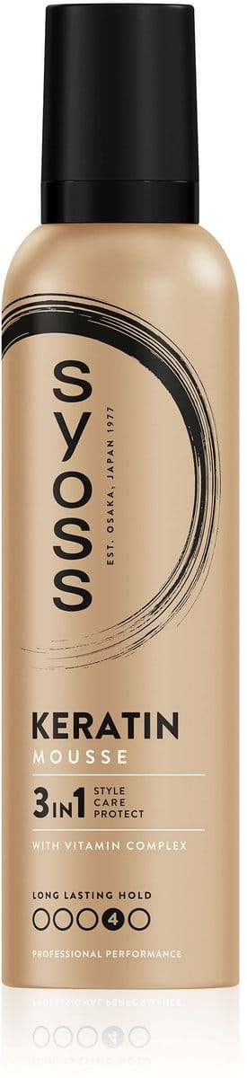 Syoss Keratin Haarmousse - Styling, Verzorging en Herstel - Veerkrachtiger en Gezonder Haar - Glans - Langdurige Controle - Voordeelverpakking - 6x250 ml