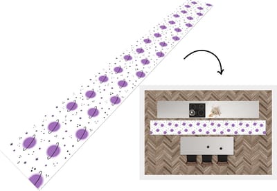 Keukenloper - Keukenmat - Space - Planeten - Sterren - Ruimtevaart - Patroon - 400x50 cm - Keuken vloerkleed