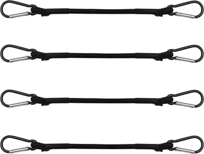 Spanrubber met haken - Expander banden - Lading vastzetten - Set van vier stuks - 30 cm lengte - Zwart