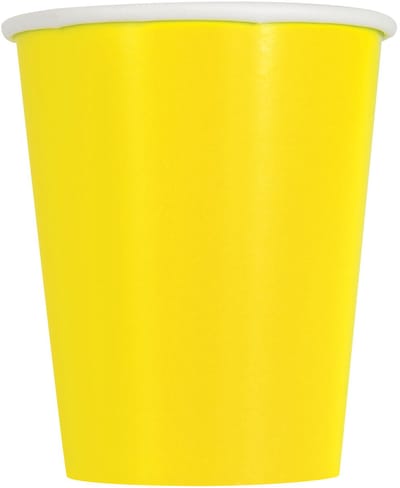UNIQUE - 14 gele papieren bekers 266 ml voor feest