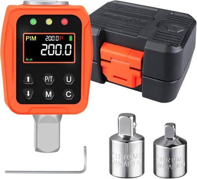 Digitale Momentsleutel 1/2" 10-200 Nm met LCD Display en Zoemer - Inclusief 1/4" & 3/8" Adapters