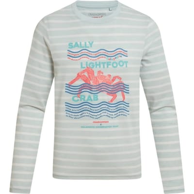 Craghoppers Kinder/Kids Krab Nosilife Strepen T-shirt met lange mouwen (Nimbus Blauw)