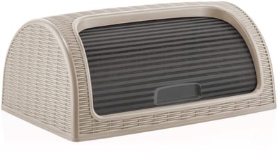 Brood bewaarbox - Broodtrommel- Ratan hoogwaardig Kunststof - BPA vrij - Bruin