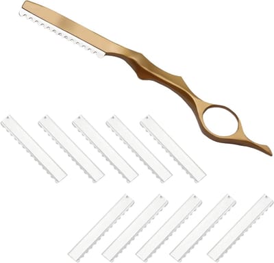 Premium Styling Razor voor Haarstyling, Thinning en Texturizing met 10 Vervangbladen voor Thuis en Salon Gebruik