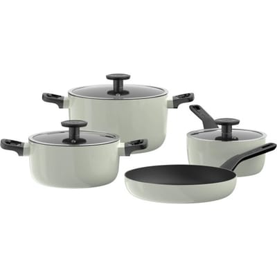 LEO 7-delige kookpottenset antikleef Glints Sage - Groen - PFAS-vrij