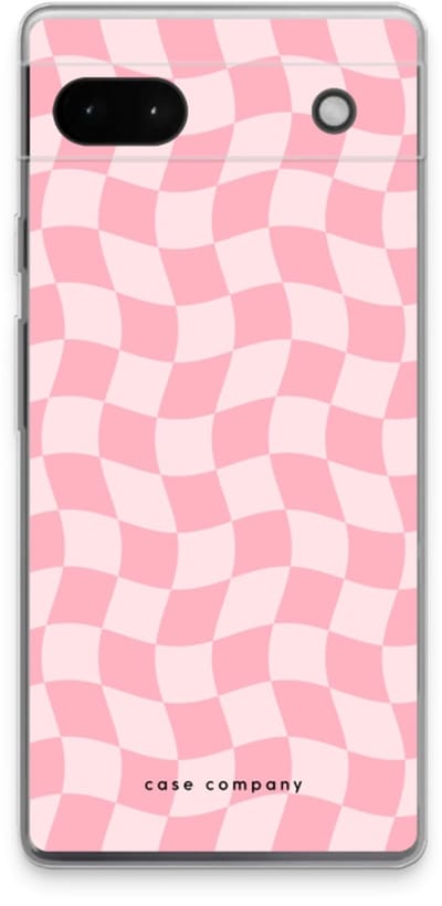 Case Company® - Hoesje geschikt voor Google Pixel 6a hoesje - Grid Roos - Soft Cover Telefoonhoesje - Bescherming aan alle Kanten en Schermrand