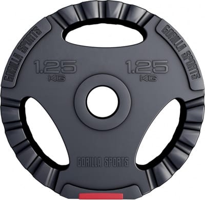 Gorilla Sports Gewicht - Halterschijf - Gripper Kunststof - 30 mm - 1,25 kg