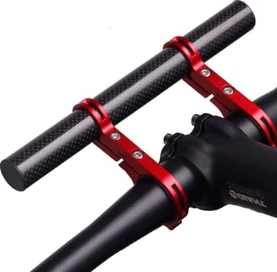 Verlengstuk voor Fiets Stuur - Carbon Fiber Dubbele Stuurmount voor Verlichting, Speedometer en Telefoonhouder