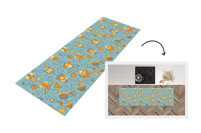 Keukenloper - Loper keuken - Patronen - Vintage - Bloemen - 150x50 cm - Keukenloper vinyl