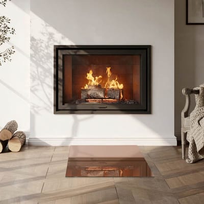 Coloray Vloerplaat Houtkachel - Plaat voor Onder Houtkachel - 50 cm x 50 cm - Open Haard Accessoires - Bruin Vloerplaat Kachel - Vloerplaat Voor Kachel - Plaat onder Houtkachel - Kachel Onderplaat - Plaat Kachel