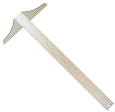 Gegradeerde T-Square - Meetliniaal Tekenliniaal - Loodrecht Tekenen - Instrumentkwaliteit Aluminium - 24 Inch - Transparant