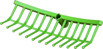 Excellent Voerhark - 40 CM - Kunststof hark - Handhark - Grashark - Hark zonder steel - Ideaal in de ligboxen - 13 tanden - Groen - Diameter gat 26 MM