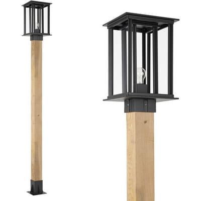 KS Verlichting Buitenverlichting New York WOOD Lantaarn zwarte buitenlamp