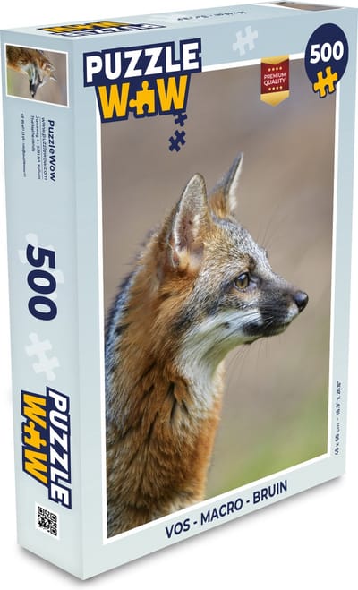 Puzzel Vos - Macro - Bruin - Legpuzzel - Puzzel 500 stukjes