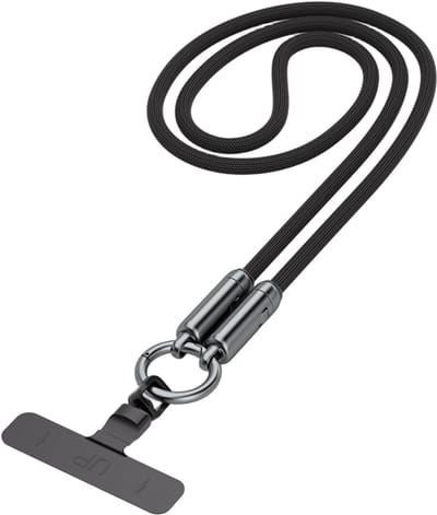 DrPhone CoreLink – 2 In 1 240W USB-C naar USB-C Lanyard Snellaadkabel – E-Marker Chip – Dataoverdracht 480Mbps – Nylon Gevlochten – 30cm – Zwart