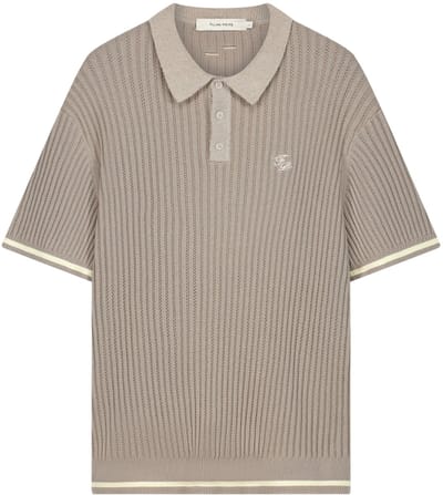 Filling Pieces - Shirt Taupe Filling Pieces 422670500246 Polos Taupe Knit Polo Boucle