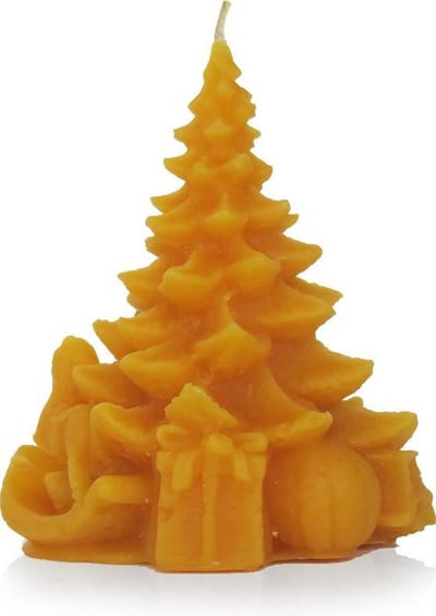 Bijenwaskaars Kerstboom & Cadeau's | 100% Zuivere Bijenwas kaars | Handgemaakt