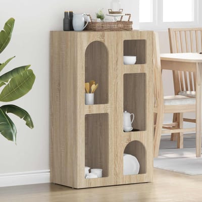 vidaXL - Dressoir - ELST - Sonoma - Eik - 59 - x - 35 - x - 100,5 - cm - Bewerkt - hout