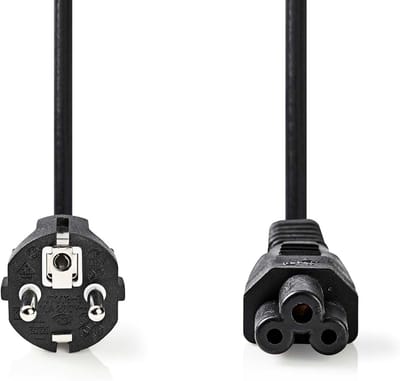 Netwerkkabel met Schuko stekker naar IEC-320-C5 - 5 Meter Zwart