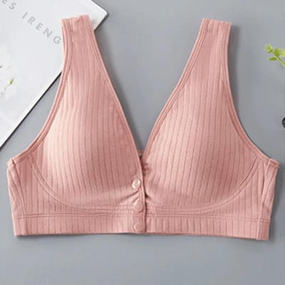 Soutien-gorge d'allaitement en pur coton Sous-vêtements de maternité pour femmes Grossesse Grande taille Bralette Rassemble Haut court pour femmes 38/85 beige