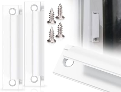 Set van 2 Aluminium Deurgrepen voor Balkon- en Terrasdeuren, Inclusief Schroeven, Ideaal voor Meubelaccessoires en Kastladen (Wit)