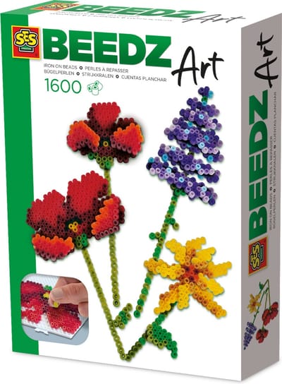 SES Creative - Beedz Art - 3D Mini Bloemen Boeket - 1600 Strijkkralen met Grondplaten en Tape - Vanaf 12 Jaar