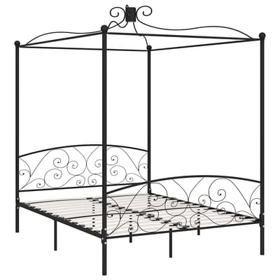 vidaXL - Hemelbedframe - metaal - zwart - 180x200 - cm