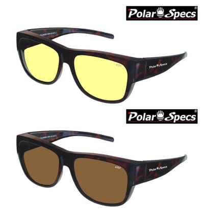 Combinatievoordeel Polar Specs® Overzet Nachtbril + Overzet Zonnebril PS5096 – Tortoise Bruin – Polarized – Large – Unisex