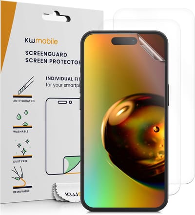 kwmobile 3x screenprotectors geschikt voor iPhone 15 Pro Max - beschermende folie voor smartphone