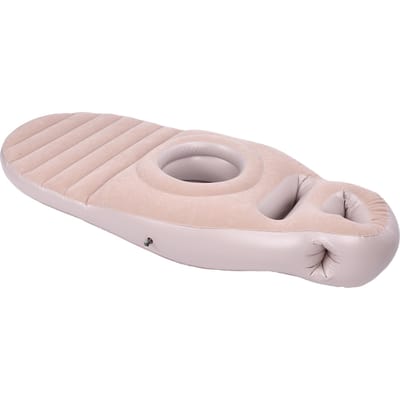 Oreiller Corps Entier avec Trou pour le Ventre Flotteur de Piscine Gonflable en PVC Confortable et Léger pour le Soutien du Sommeil gris