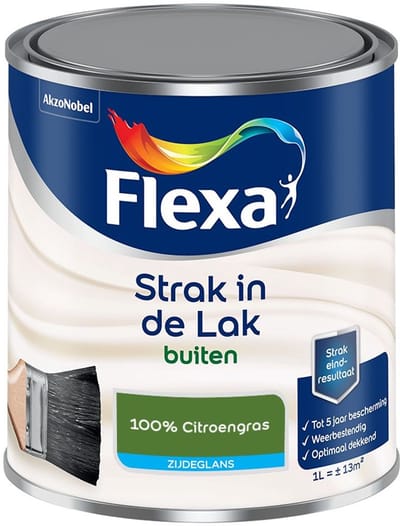 Flexa - Strak In De Lak Buitenlak Zijdeglans - 100% Citroengras - Mengverf - 1 L