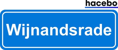 Hacebo - Plaatsnaam Sticker - 29x10 CM - Wijnandsrade sticker - Verkeersborden sticker - grappige cadeaus - Wijnandsrade