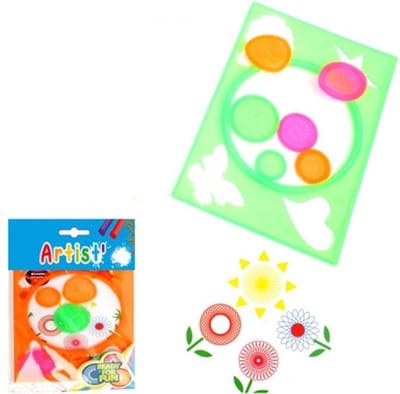 Stencilset 7pcs. Artisto 21x12,5cm met een leuk potlood en gum