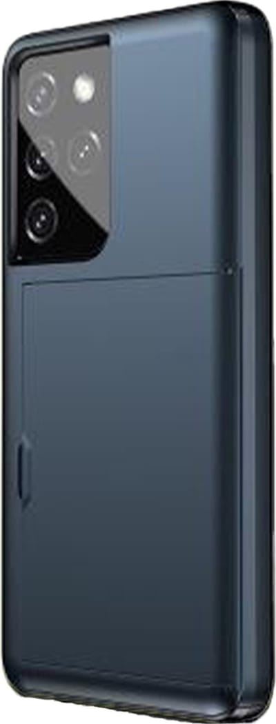 Hoesje geschikt voor Samsung Galaxy S22 - Backcover - Hardcase - Pasjeshouder - Portemonnee - Shockproof - TPU - Marineblauw