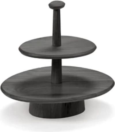 Serax Kelly Wearstler Dune gebakschaal 2 niveaus D41cm H38.5cm ash zwart