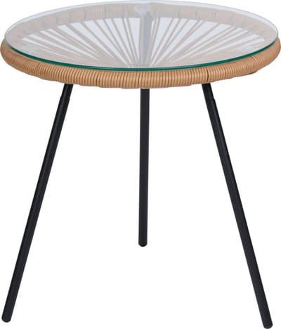 Arti Casa Bijzettafel Acapulco - Salontafel met Glasblad en Metaal - Bijzettafeltje voor Woonkamer - Ø45 x 45 cm - Modern Design