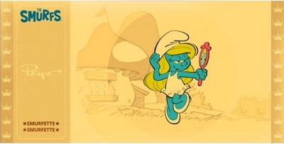 Gouden ticket - De smurfen - Verzamelitem - Smurfin - Verzamelkaart