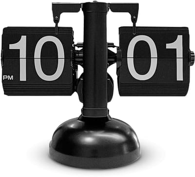 Retro Flip Clock Vintage Design Tafelklok Digitale Flip Down Klok Op Batterijen (Zwart)