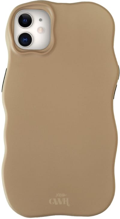 xoxo Wildhearts Wavy Case Brown telefoonhoesje - Geschikt voor iPhone 11 - Golvend hoesje met dubbele beschermlaag - Matte afwerking - Silicone case met golven - Vlekbestendig - Bruin