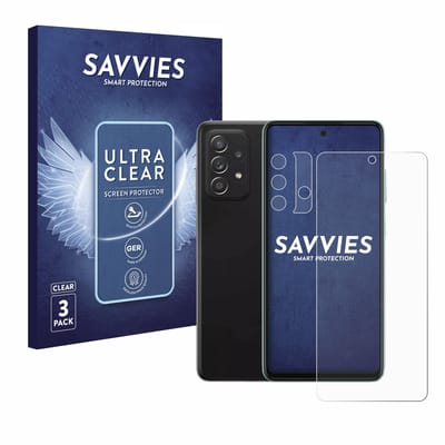 Savvies - Screenprotector voor Samsung Galaxy A52 (Voor+Camera) - Folie Beschermfolie transparant 6 Stuks