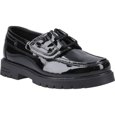 Hush Puppies Lucy Meisjes Zwart Leren Bootschoenen