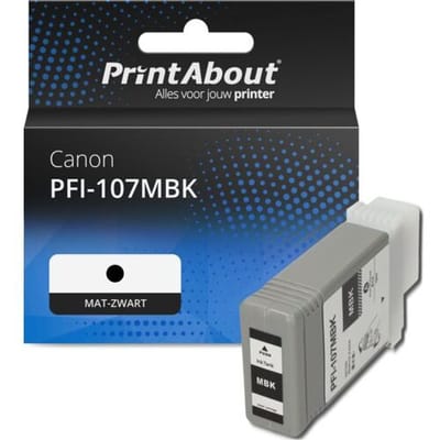 PrintAbout Inktcartridge PFI-107MBK Mat-zwart geschikt voor Canon
