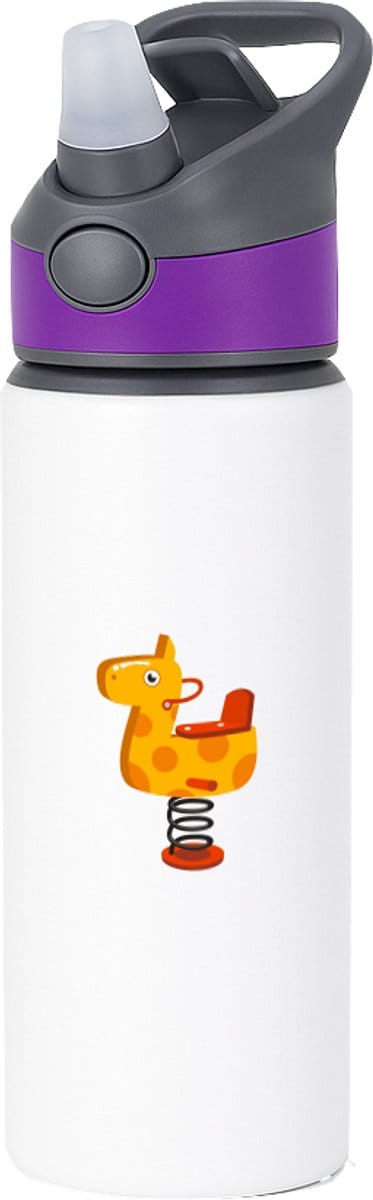 Hacebo® - Wipwap waterfles met rietje paars - Kind - Kinderen - Speeltuin - speelgoed - dieren - water fles - 650ML