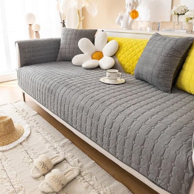 Pluche bankkussen herfst en winter verdikking antislip bankhoes woonkamer effen kleur bank achterkant armleuning handdoek 45x45 pillowcase